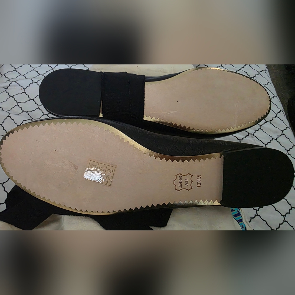 New Tory Burch Elodie Lace Up Black Ballet Flats Size 10.5 - Picture 6 of 14